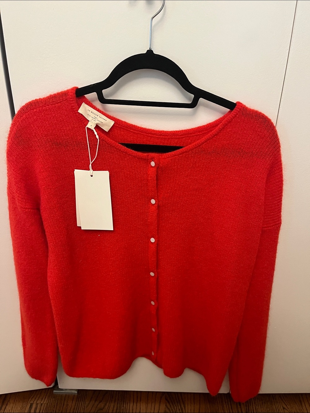 Sézane Gaspard Red Button-Front Women's Sweater